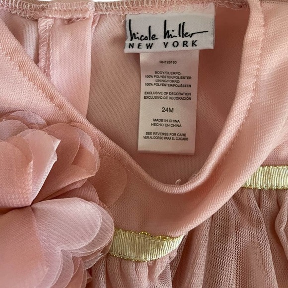 ❤️ Nicole Miller Dress & Floral Pant Set Size 24 Months - Picture 3 of 4